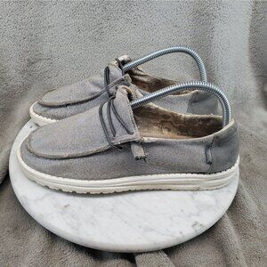 Hey Dude Shoes Womens Size 8 Gray Textile Wendy Stretch Sparkling Slip On *Read*
